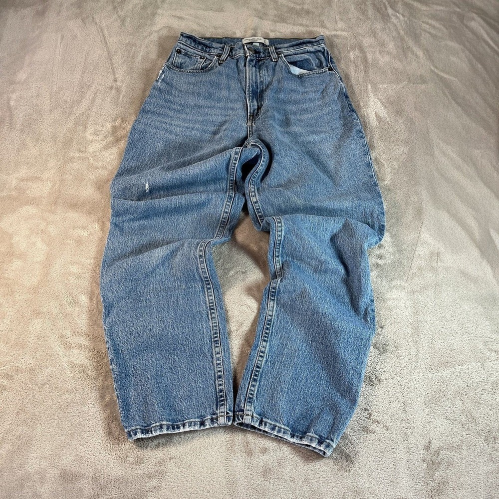 Abercrombie & Fitch The 90s Straight Jeans Women 27/4R Blue Curve Love Mom Jeans - Picture 2 of 9